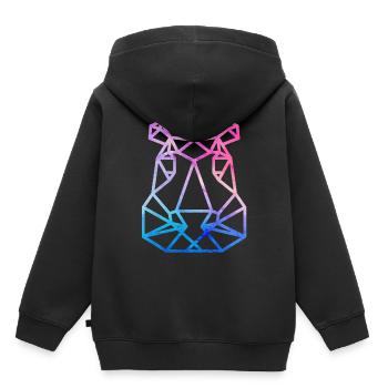 Hippopotames géométrique - Sweat Premium à capuche enfant bio - noir - Dos - AI Model Kid Male (0cm)