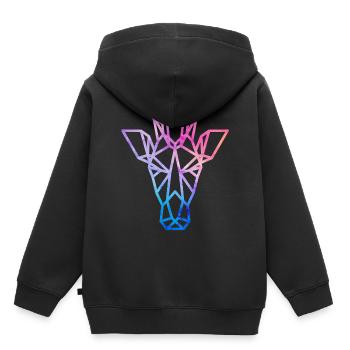 Giraffe geometrisch - Kinder Premium Organic Hoodie - Schwarz - Hinten - AI Model Kid Male (0cm)