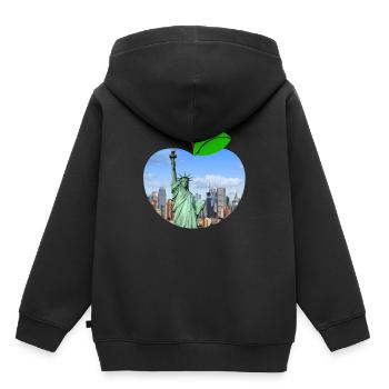 Pomme New York Statue de la Liberté - Sweat Premium à capuche enfant bio - noir - Dos - AI Model Kid Male (0cm)
