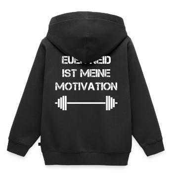 Neid Motivation Gym Fitness - Kinder Premium Organic Hoodie - Schwarz - Hinten - AI Model Kid Male (0cm)