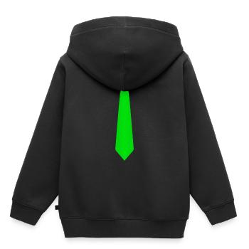Cravate verte - Sweat Premium à capuche enfant bio - noir - Dos - AI Model Kid Male (0cm)