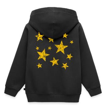 Étoiles ciel étoilé étoiles rétro vintage - Sweat Premium à capuche enfant bio - noir - Dos - AI Model Kid Male (0cm)