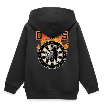 Fléchettes Bullseye - Sweat Premium à capuche enfant bio - noir - Dos - AI Model Kid Male (0cm)
