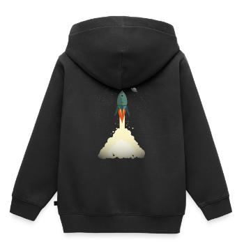 rocket - Kids Premium Organic Hoodie - black - Back - AI Model Kid Male (0cm)