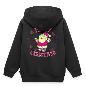 Père noël joyeux noël noël - Sweat Premium à capuche enfant bio - noir - Dos - AI Model Kid Male (0cm)