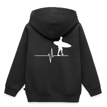 surfer - Kids Premium Organic Hoodie - black - Back - AI Model Kid Male (0cm)