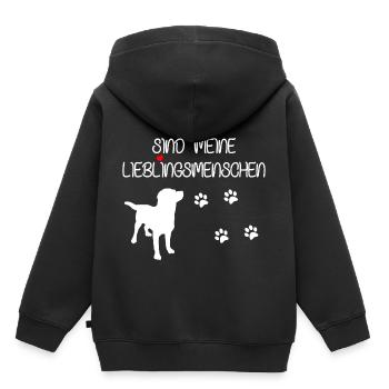 Süßer Hunde Spruch - Kinder Premium Organic Hoodie - Schwarz - Hinten - AI Model Kid Male (0cm)