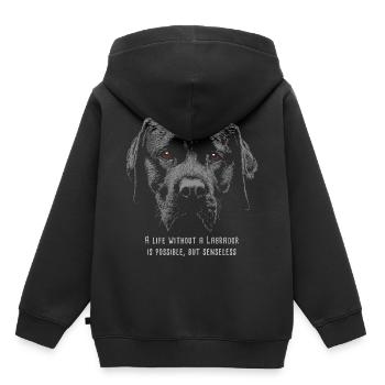 Labrador 12 2018 01 - Kinder Premium Organic Hoodie - Schwarz - Hinten - AI Model Kid Male (0cm)
