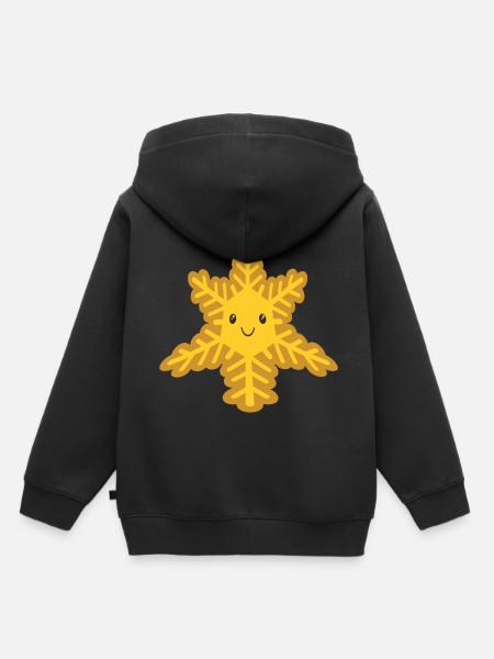 Weihnachtsstern Scheeflocken Weihnachten - Kinder Premium Organic Hoodie - Schwarz