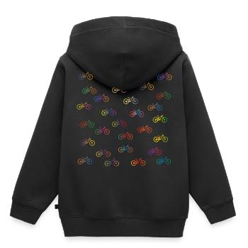 Enfants Enfants Vélo Vélo De Montagne Coloré - Sweat Premium à capuche enfant bio - noir - Dos - AI Model Kid Male (0cm)