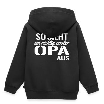 Opa Spruch cooler Opa lustige Sprueche - Kinder Premium Organic Hoodie - Schwarz - Hinten - AI Model Kid Male (0cm)