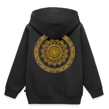 Mandala - Kinder Premium Organic Hoodie - Schwarz - Hinten - AI Model Kid Male (0cm)