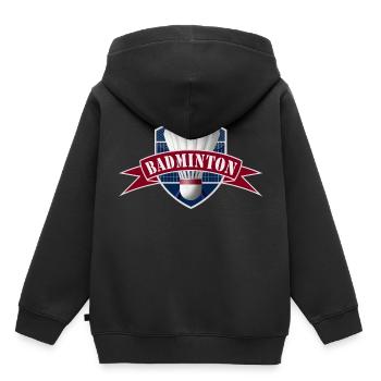 Federball - Badminton - Kinder Premium Organic Hoodie - Schwarz - Hinten - AI Model Kid Male (0cm)