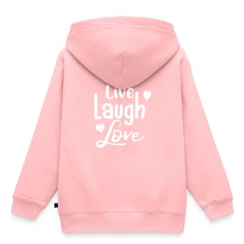 Live Laugh Love#Geschenkidee - Kinder Premium Organic Hoodie - Rosa - Hinten - AI Model Kid Female (0cm)