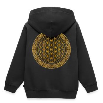Mandala - Kids Premium Organic Hoodie - black - Back - AI Model Kid Male (0cm)