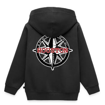 Compass Houston Texas TX USA Coordonnées GPS - Sweat Premium à capuche enfant bio - noir - Dos - AI Model Kid Male (0cm)