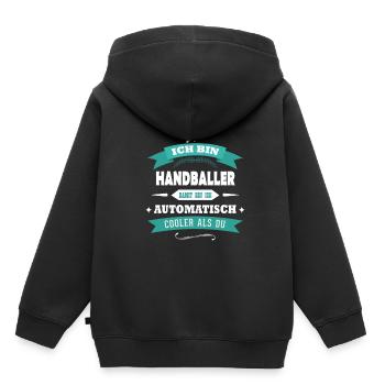 Handballer Handball Geschenkidee - Kinder Premium Organic Hoodie - Schwarz - Hinten - AI Model Kid Male (0cm)