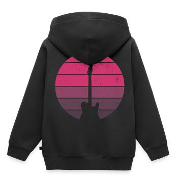Retro - electric guitar - vintage - concert - appearance - Kids Premium Organic Hoodie - black - Back - AI Model Kid Male (0cm)