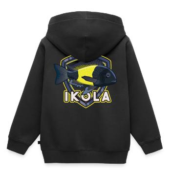 Tropheus Buntbarsch Tanganyikasee Cichlide Ikola - Kinder Premium Organic Hoodie - Schwarz - Hinten - AI Model Kid Male (0cm)