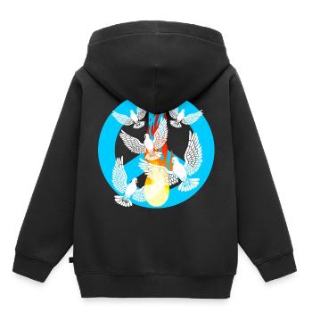Colombes de la paix de la paix Mouvement mondial pour la paix - Sweat Premium à capuche enfant bio - noir - Dos - AI Model Kid Male (0cm)
