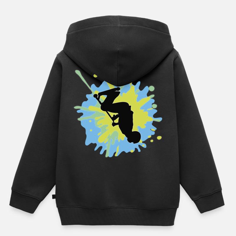 Backflip splash - Sweat Premium à capuche enfant bio - noir