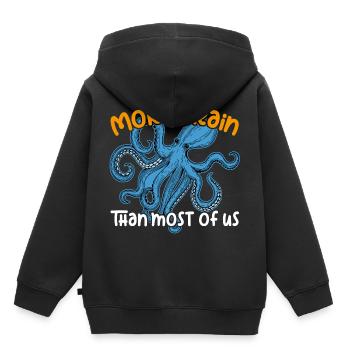 Pieuvre intelligente - Sweat Premium à capuche enfant bio - noir - Dos - AI Model Kid Male (0cm)