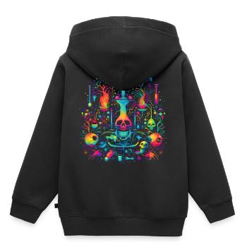 Wissenschaftliche Illustration - Kinder Premium Organic Hoodie - Schwarz - Hinten - AI Model Kid Male (0cm)