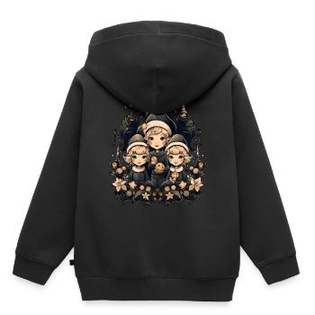 Weihnachtsmann, Ugly Christmas, Elfen - Kinder Premium Organic Hoodie - Schwarz - Hinten - AI Model Kid Male (0cm)