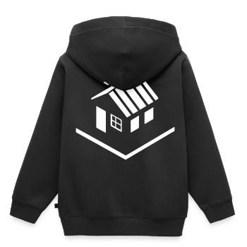 Icône de propriété de maison - Sweat Premium à capuche enfant bio - noir - Dos - AI Model Kid Male (0cm)
