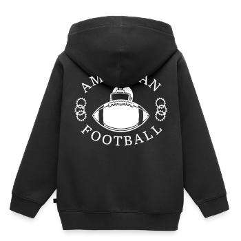 American Football - Kinder Premium Organic Hoodie - Schwarz - Hinten - AI Model Kid Male (0cm)