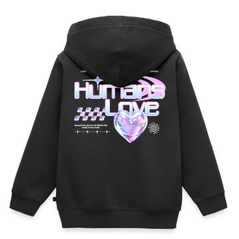 People Love - Kids Premium Organic Hoodie - black - Back - AI Model Kid Male (0cm)