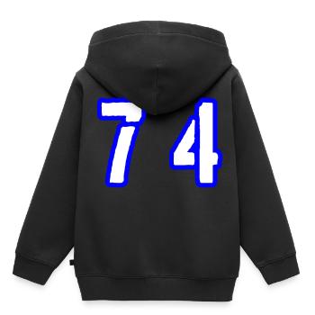 74 Symbole numérique - Sweat Premium à capuche enfant bio - noir - Dos - AI Model Kid Male (0cm)