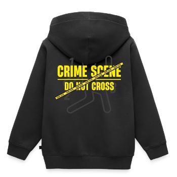 Tatort-ne-pas-croiser-crime-tenue-de-fête - Sweat Premium à capuche enfant bio - noir - Dos - AI Model Kid Male (0cm)