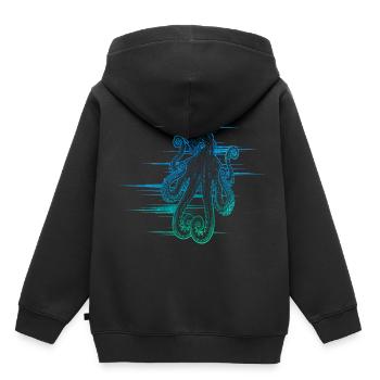 Oktopus - Kinder Premium Organic Hoodie - Schwarz - Hinten - AI Model Kid Male (0cm)