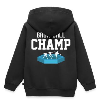 Gaga Ball Champ Gewinnt Jedes Spiel - Kinder Premium Organic Hoodie - Schwarz - Hinten - AI Model Kid Male (0cm)