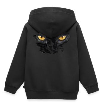 Katzenaugen, Cat eyes, Katzenliebhaber - Kinder Premium Organic Hoodie - Schwarz - Hinten - AI Model Kid Male (0cm)