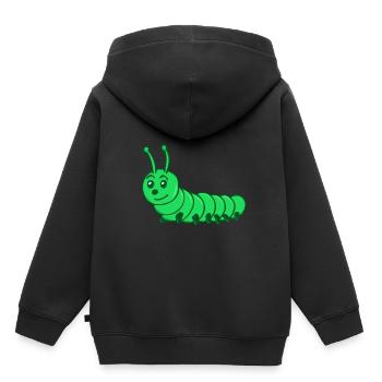 Chenille - Sweat Premium à capuche enfant bio - noir - Dos - AI Model Kid Male (0cm)