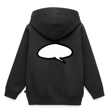 Sprechblase - Kinder Premium Organic Hoodie - Schwarz - Hinten - AI Model Kid Male (0cm)