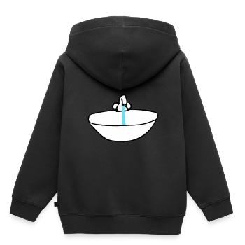 Waschbecken - Kinder Premium Organic Hoodie - Schwarz - Hinten - AI Model Kid Male (0cm)