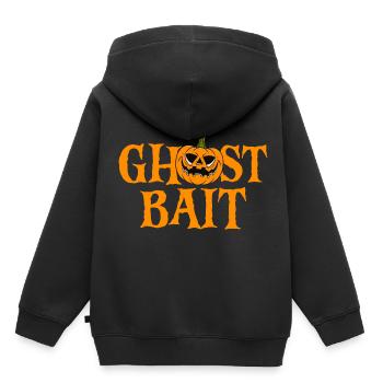 Appât fantôme Halloween Citrouille Chasseur de fantômes - Sweat Premium à capuche enfant bio - noir - Dos - AI Model Kid Male (0cm)
