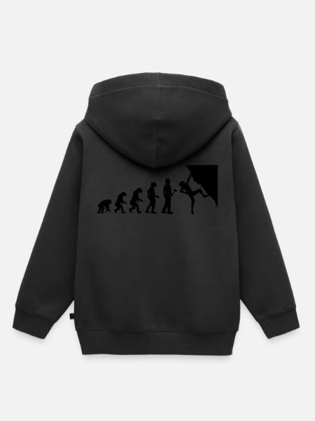 Evolutionstheorie Klettern - Kinder Premium Organic Hoodie - Schwarz