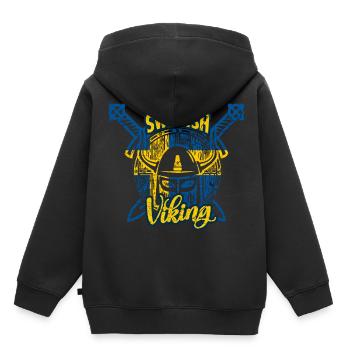 Viking suédois - Sweat Premium à capuche enfant bio - noir - Dos - AI Model Kid Male (0cm)