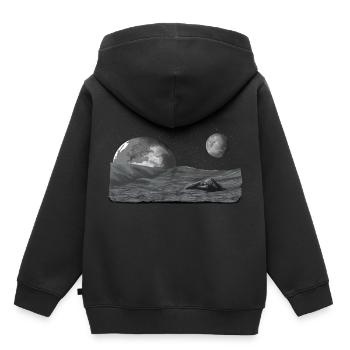 Weltall - Kinder Premium Organic Hoodie - Schwarz - Hinten - AI Model Kid Male (0cm)