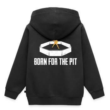 For those born for the pit, - Kids Premium Organic Hoodie - black - Back - AI Model Kid Male (0cm)