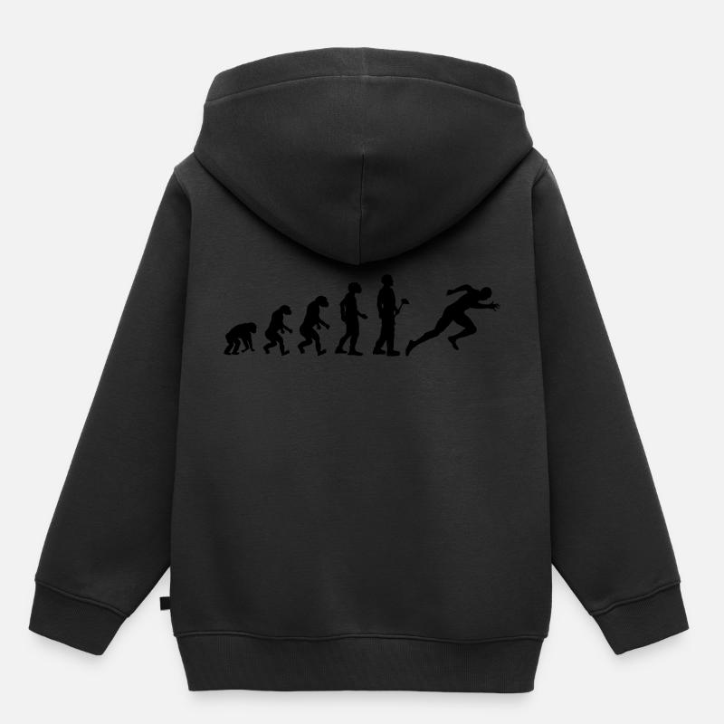 théorie de l'évolution Athlétisme Sprint - Sweat Premium à capuche enfant bio - noir