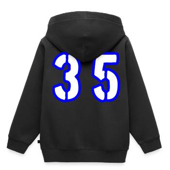 35 Symbole numérique - Sweat Premium à capuche enfant bio - noir - Dos - AI Model Kid Male (0cm)