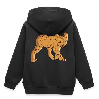 Sweet baby Lynx is a big cat and wild cat - Kids Premium Organic Hoodie - black - Back - AI Model Kid Male (0cm)
