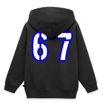 67 Tal Symbol - Premium børne hættetrøje økologisk - sort - Bagpå - AI Model Kid Male (0cm)