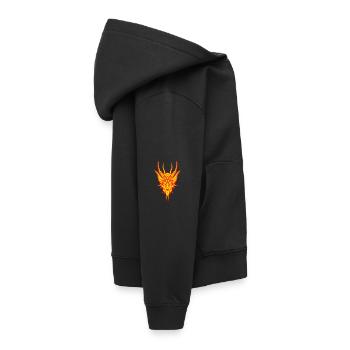 Démon du feu - Sweat Premium à capuche enfant bio - noir - Droite - AI Model Kid Male (0cm)