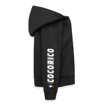 Cocorico Speed  - Sweat Premium à capuche enfant bio - noir - Droite - AI Model Kid Male (0cm)